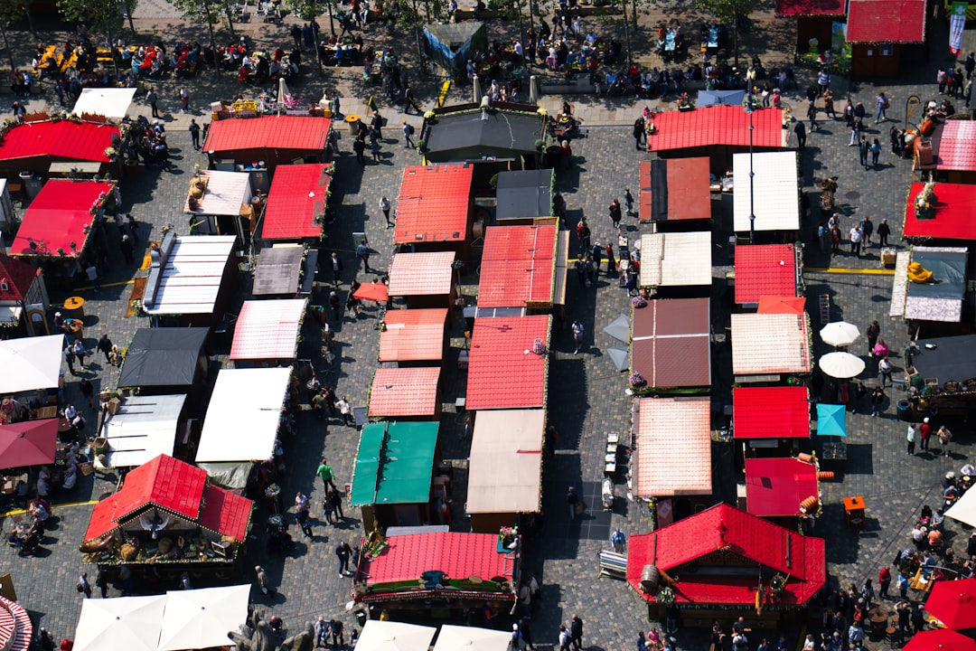 Local market with fresh food and cooking ingredients